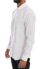 Moschino White Cotton Stretch Slim Fit Dress Shirt -   -  Moschino.