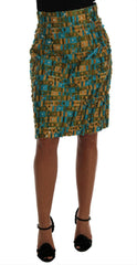 Dolce & Gabbana Multicolor Jacquard Straight Pencil Skirt -   -  Dolce & Gabbana.