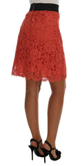 Dolce & Gabbana Orange Macramé Lace Pencil Skirt -   -  Dolce & Gabbana.