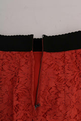 Dolce & Gabbana Orange Macramé Lace Pencil Skirt -   -  Dolce & Gabbana.
