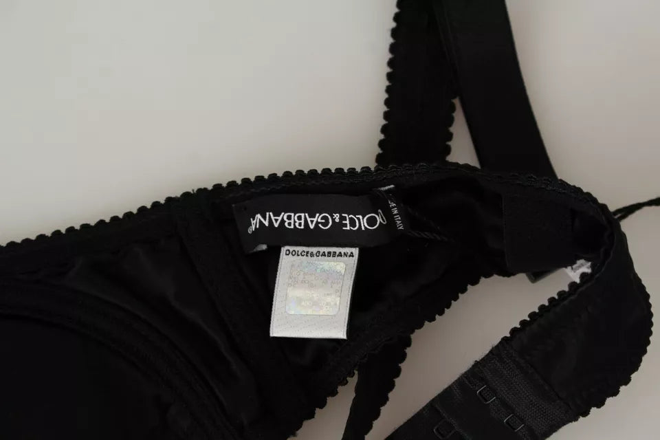 Dolce & Gabbana Black Silk Lace Balconcino Bra Underwear -   -  Dolce & Gabbana. Dolce & Gabbana Black Silk Lace Balconcino Bra Underwear -   -  Dolce & Gabbana.