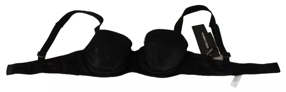 Dolce & Gabbana Black Silk Lace Balconcino Bra Underwear -   -  Dolce & Gabbana. Dolce & Gabbana Black Silk Lace Balconcino Bra Underwear -   -  Dolce & Gabbana.