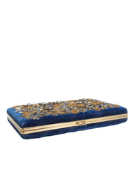 Dolce & Gabbana Blue Velvet Gold Frame Clutch Evening Party Purse Bag -  Luxury Clutch Bag for Women -  Dolce & Gabbana.