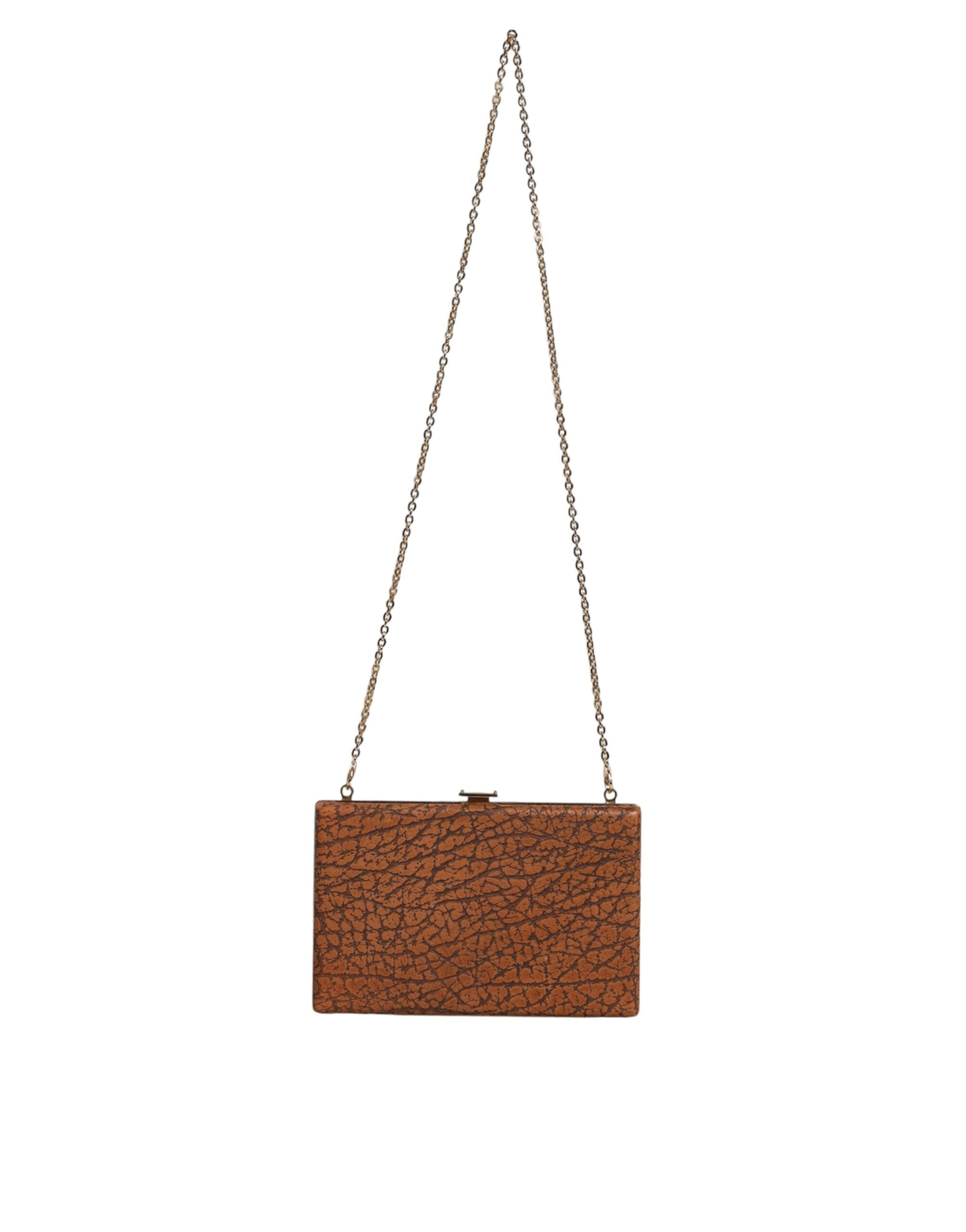 Dolce & Gabbana Brown Leather Gold Frame Clutch Mini Crossbody Bag -   -  Dolce & Gabbana. Dolce & Gabbana Brown Leather Gold Frame Clutch Mini Crossbody Bag -   -  Dolce & Gabbana.