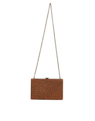 Dolce & Gabbana Brown Leather Gold Frame Clutch Mini Crossbody Bag -   -  Dolce & Gabbana.