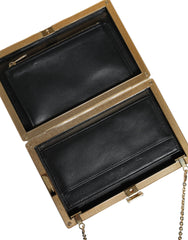 Dolce & Gabbana Brown Leather Gold Frame Clutch Mini Crossbody Bag -   -  Dolce & Gabbana.