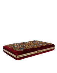 Dolce & Gabbana Red Velvet Gold Frame Clutch Evening Party Purse Bag -  Luxury Clutch Bag for Women -  Dolce & Gabbana.