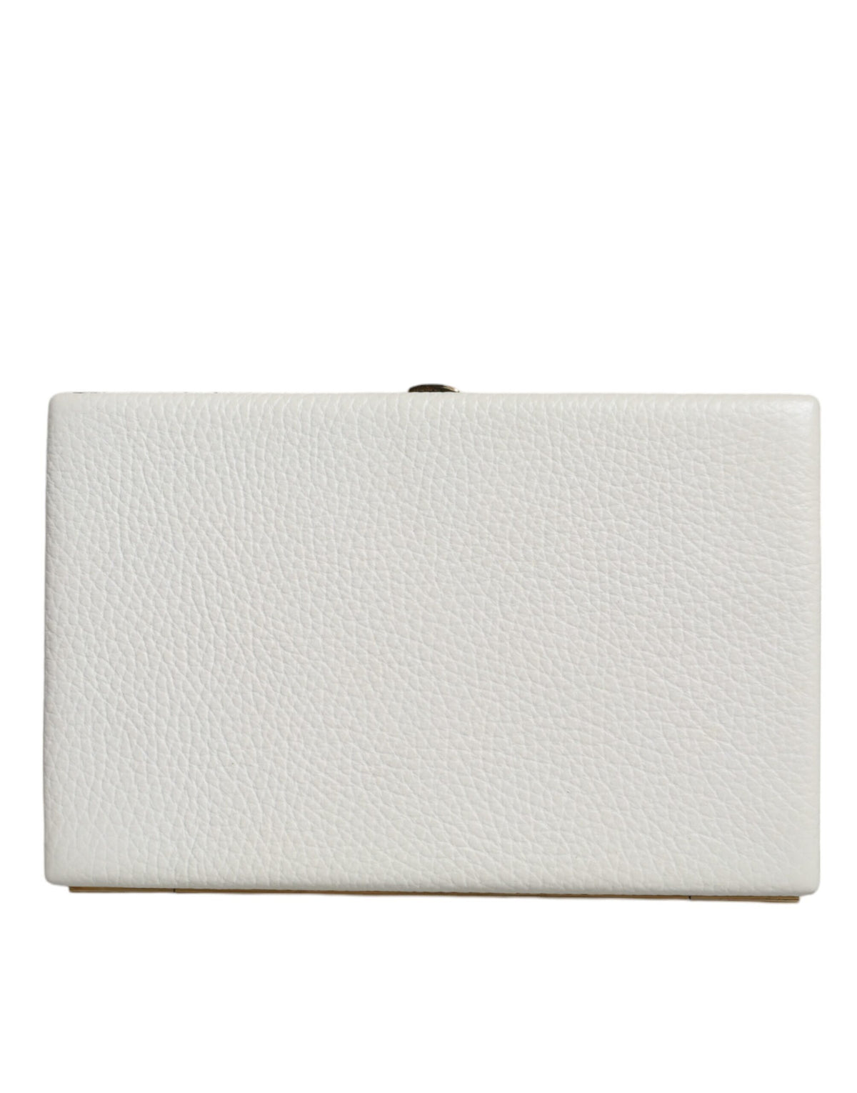 Dolce & Gabbana White Leather Gold Frame Clutch Evening Party Purse Bag -  Luxury Clutch Bag for Women -  Dolce & Gabbana.