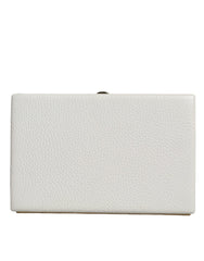 Dolce & Gabbana White Leather Gold Frame Clutch Evening Party Purse Bag -  Luxury Clutch Bag for Women -  Dolce & Gabbana.