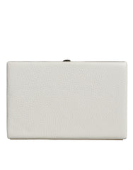 Dolce & Gabbana White Leather Gold Frame Clutch Evening Party Purse Bag -  Luxury Clutch Bag for Women -  Dolce & Gabbana.