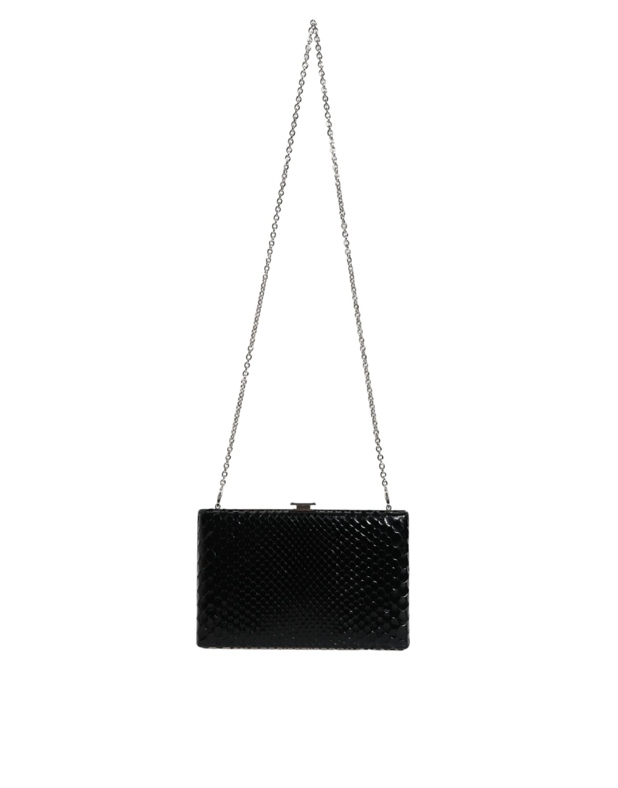 Dolce & Gabbana Black Leather Silver Frame Clutch Mini Crossbody Bag -   -  Dolce & Gabbana. Dolce & Gabbana Black Leather Silver Frame Clutch Mini Crossbody Bag -   -  Dolce & Gabbana.