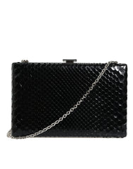 Dolce & Gabbana Black Leather Silver Frame Clutch Mini Crossbody Bag -   -  Dolce & Gabbana.