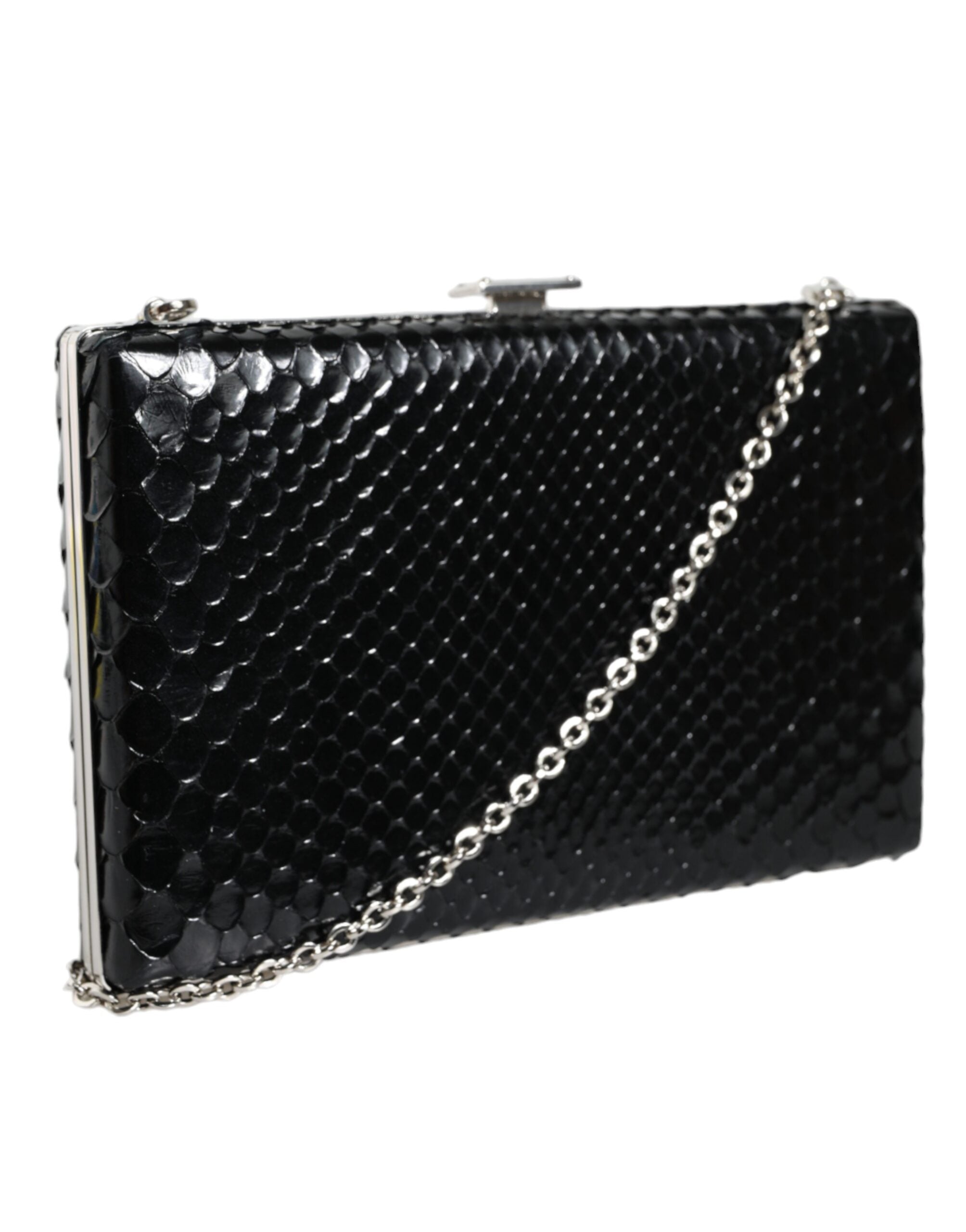 Dolce & Gabbana Black Leather Silver Frame Clutch Mini Crossbody Bag -   -  Dolce & Gabbana. Dolce & Gabbana Black Leather Silver Frame Clutch Mini Crossbody Bag -   -  Dolce & Gabbana.