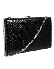 Dolce & Gabbana Black Leather Silver Frame Clutch Mini Crossbody Bag -   -  Dolce & Gabbana.