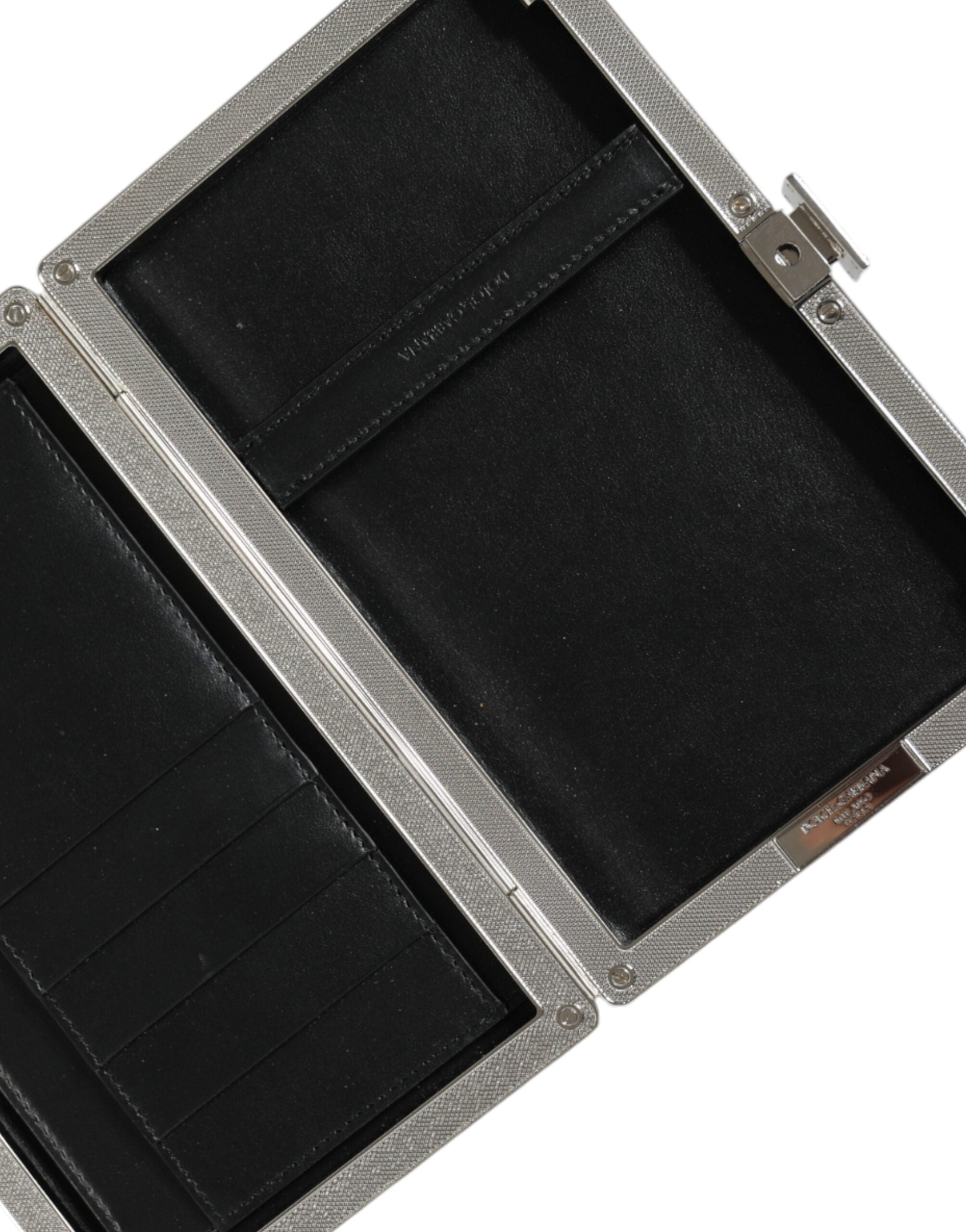 Dolce & Gabbana Black Leather Silver Frame Clutch Mini Crossbody Bag -   -  Dolce & Gabbana. Dolce & Gabbana Black Leather Silver Frame Clutch Mini Crossbody Bag -   -  Dolce & Gabbana.