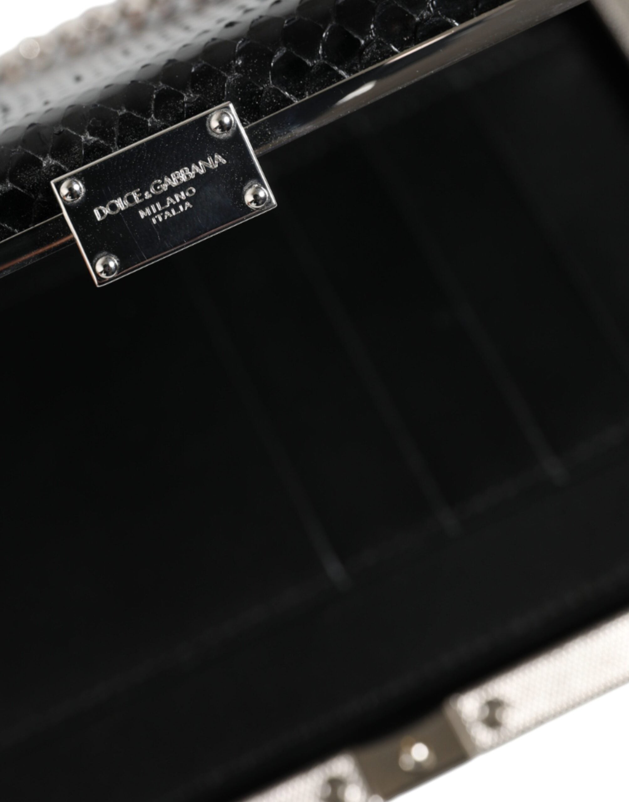 Dolce & Gabbana Black Leather Silver Frame Clutch Mini Crossbody Bag -   -  Dolce & Gabbana. Dolce & Gabbana Black Leather Silver Frame Clutch Mini Crossbody Bag -   -  Dolce & Gabbana.