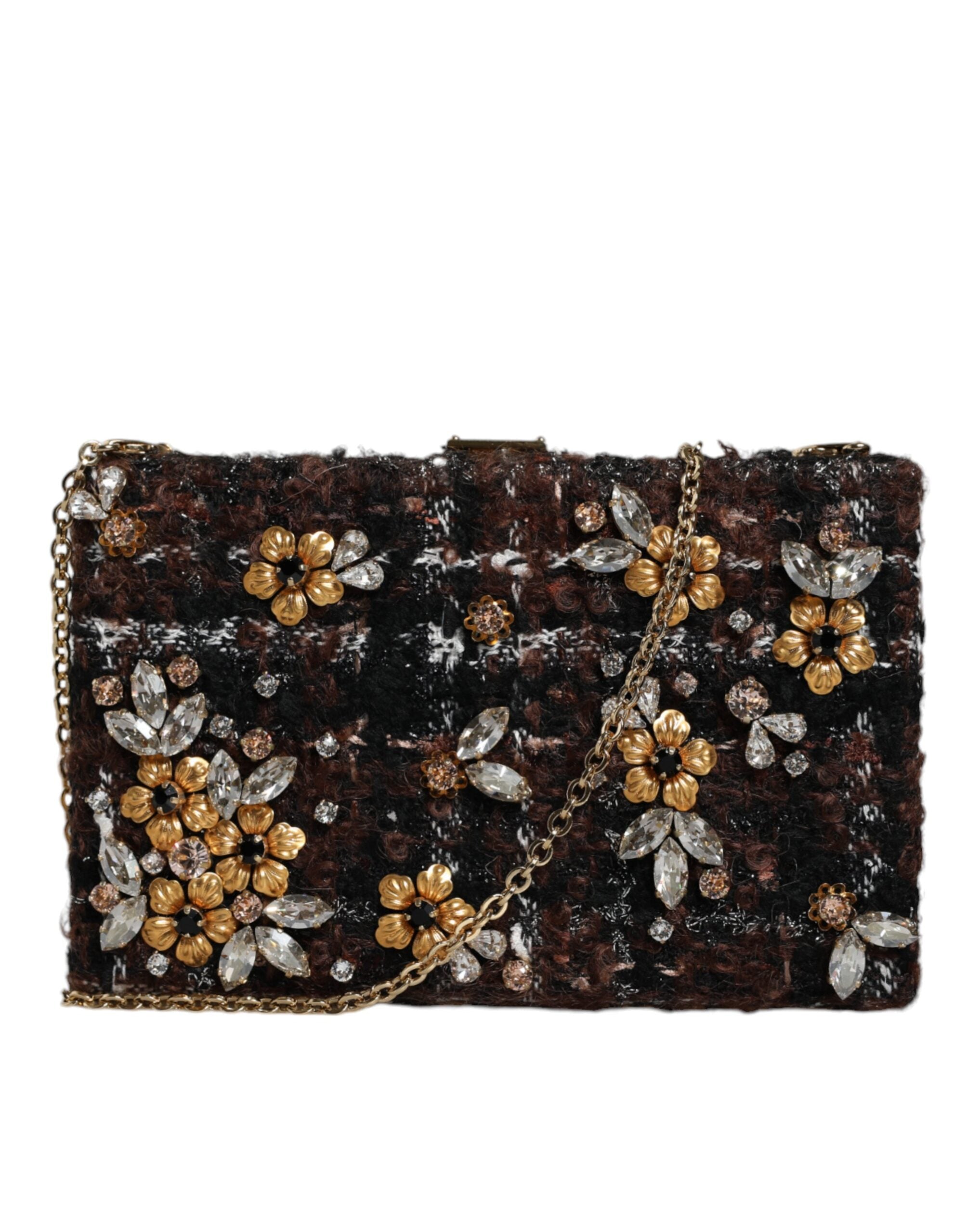 Dolce & Gabbana Multicolor Tweed Floral Clutch Evening Party Purse CrossBody Bag -   -  Dolce & Gabbana.