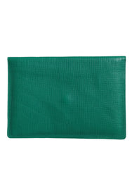 Dolce & Gabbana Green Leather Handbag Clutch Mini Purse Pouch Tablet Case -   -  Dolce & Gabbana.