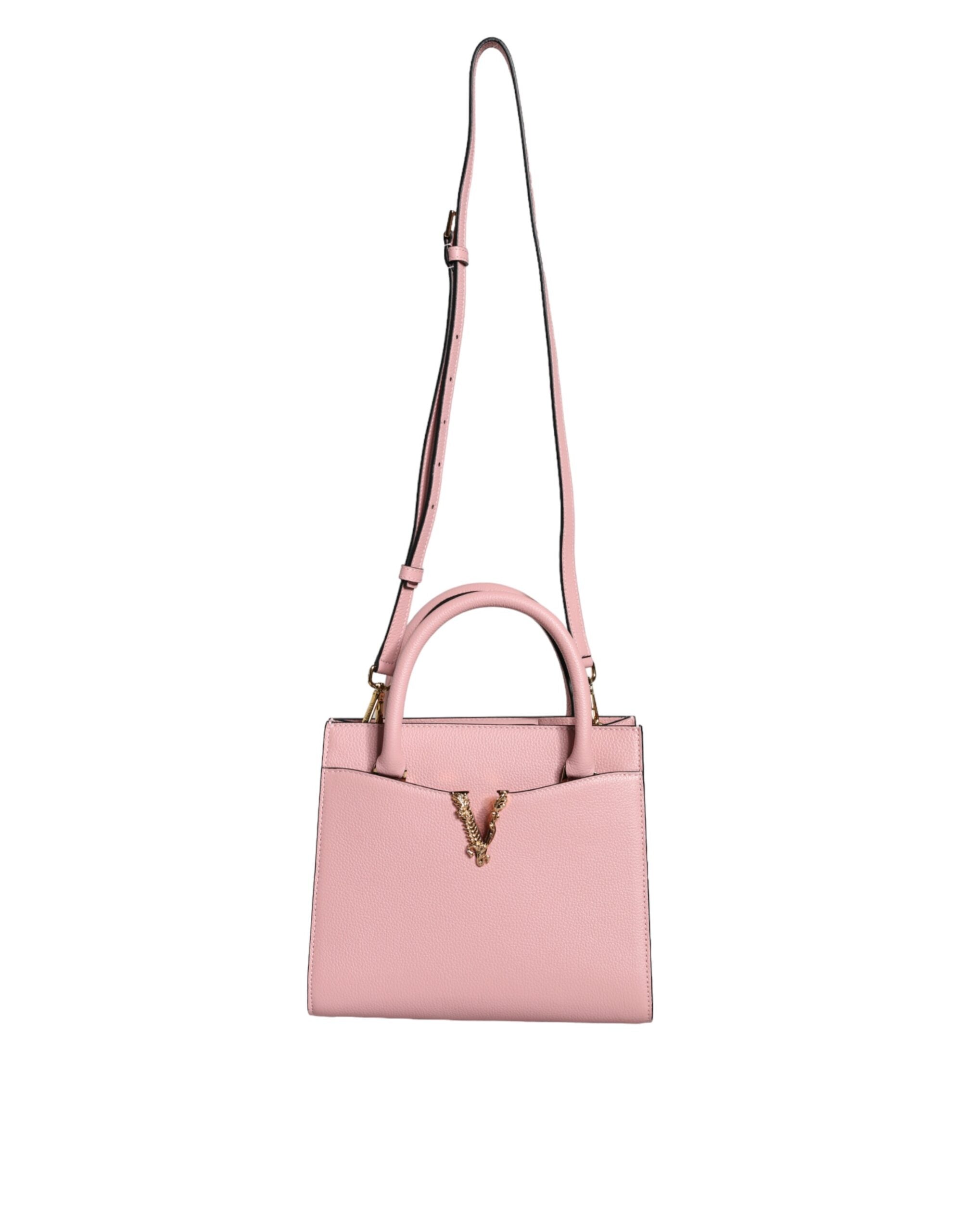 Versace Pink Small Top Handle Grainy Calf Leather Crossbody Bag -  Luxury Cross Body Bag for Women -  Versace. Versace Pink Small Top Handle Grainy Calf Leather Crossbody Bag -  Luxury Cross Body Bag for Women -  Versace.