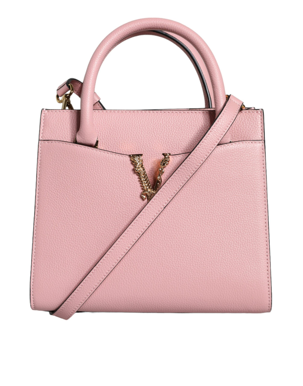 Versace Pink Small Top Handle Grainy Calf Leather Crossbody Bag -  Luxury Cross Body Bag for Women -  Versace.