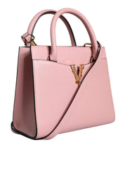 Versace Pink Small Top Handle Grainy Calf Leather Crossbody Bag -  Luxury Cross Body Bag for Women -  Versace.