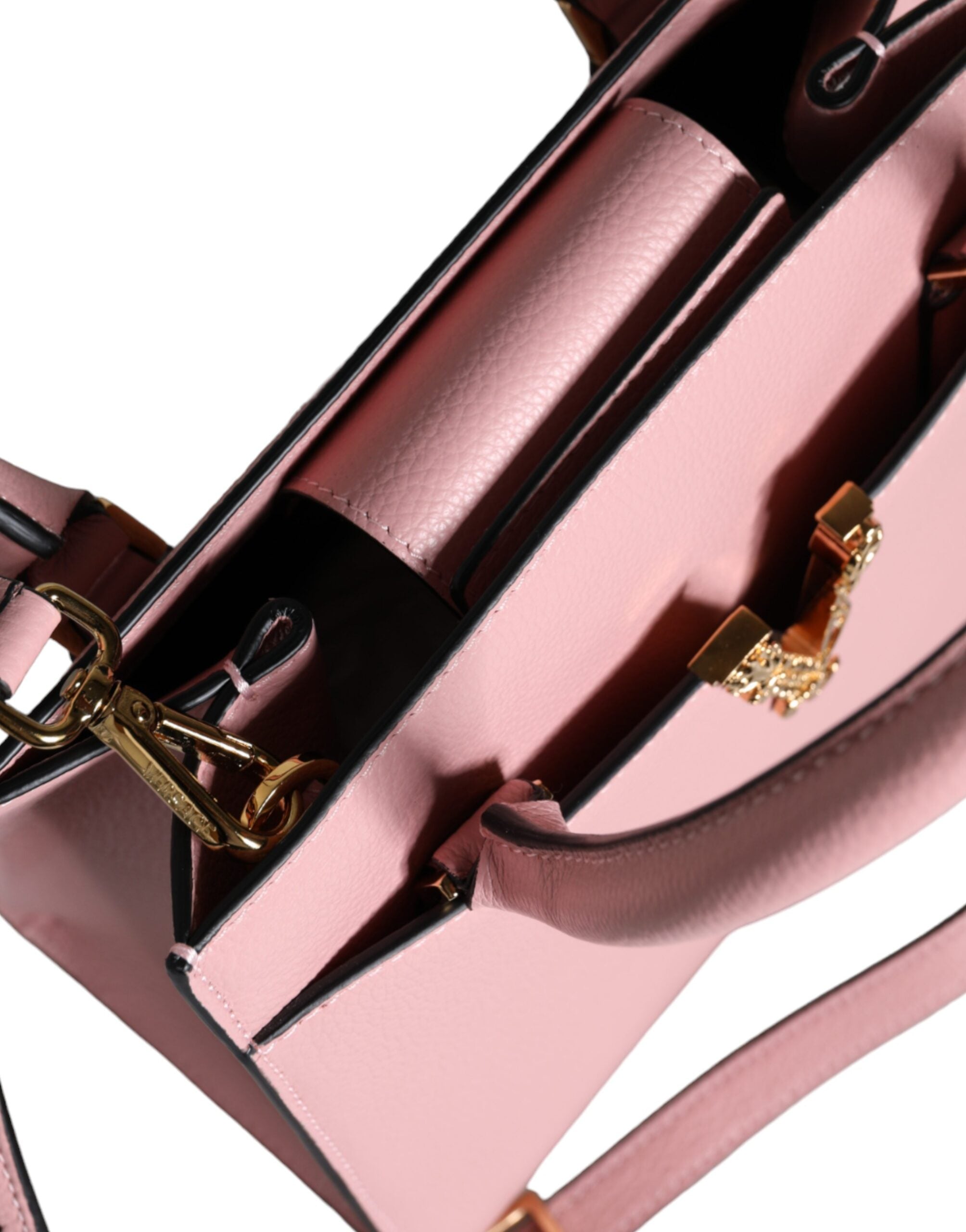 Versace Pink Small Top Handle Grainy Calf Leather Crossbody Bag -  Luxury Cross Body Bag for Women -  Versace. Versace Pink Small Top Handle Grainy Calf Leather Crossbody Bag -  Luxury Cross Body Bag for Women -  Versace.