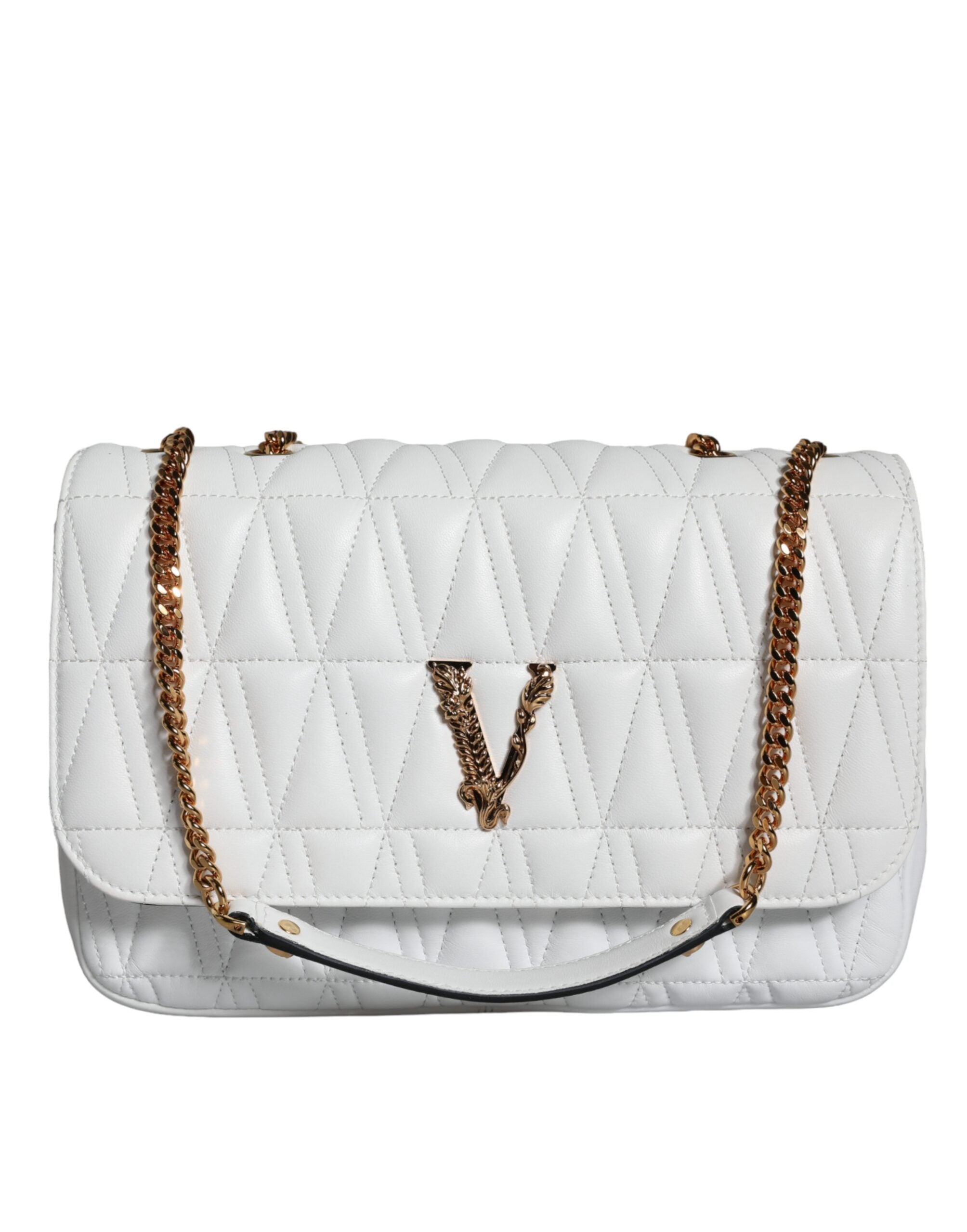 Versace White Mini Nappa Leather Crossbody Shoulder Bag -  Luxury Cross Body Bag for Women -  Versace.