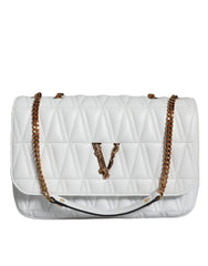 Versace White Mini Nappa Leather Crossbody Shoulder Bag -  Luxury Cross Body Bag for Women -  Versace.