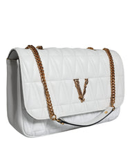 Versace White Mini Nappa Leather Crossbody Shoulder Bag -  Luxury Cross Body Bag for Women -  Versace.