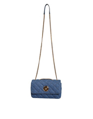 Versace Blue Quilted Denim Leather Crossbody Shoulder Bag -  Luxury Cross Body Bag for Women -  Versace.