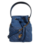 Versace Blue Quilted Denim Leather Crossbody Shoulder Bag -  Luxury Cross Body Bag for Women -  Versace.