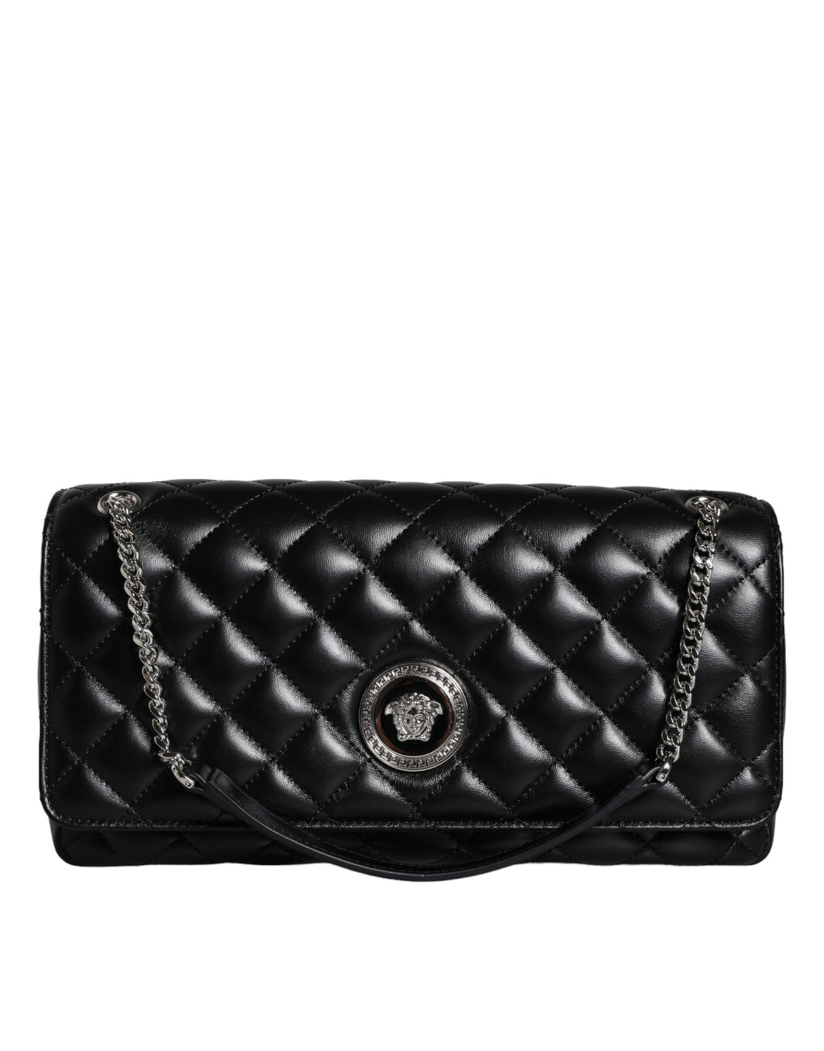 Versace Black Quilted Lambskin Leather Crossbody Shoulder Bag -  Luxury Cross Body Bag for Women -  Versace.