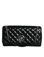 Versace Black Quilted Lambskin Leather Crossbody Shoulder Bag -  Luxury Cross Body Bag for Women -  Versace.