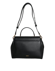 Versace Black Top Handle Grainy Calfskin Leather Crossbody Bag -  Luxury Cross Body Bag for Women -  Versace.