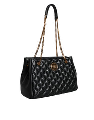 Versace Black Quilted Nappa Leather Shoulder Chain Strap Bag -  Luxury Shoulder Bag for Women -  Versace.