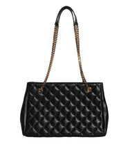 Versace Black Quilted Nappa Leather Shoulder Chain Strap Bag -  Luxury Shoulder Bag for Women -  Versace.