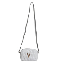 Versace White Quilted Nappa Leather Crossbody Shoulder Bag -  Luxury Cross Body Bag for Women -  Versace.