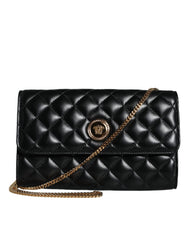 Versace Black Quilted Nappa Leather Crossbody Shoulder Bag -  Luxury Cross Body Bag for Women -  Versace.