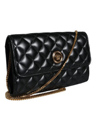 Versace Black Quilted Nappa Leather Crossbody Shoulder Bag -  Luxury Cross Body Bag for Women -  Versace.