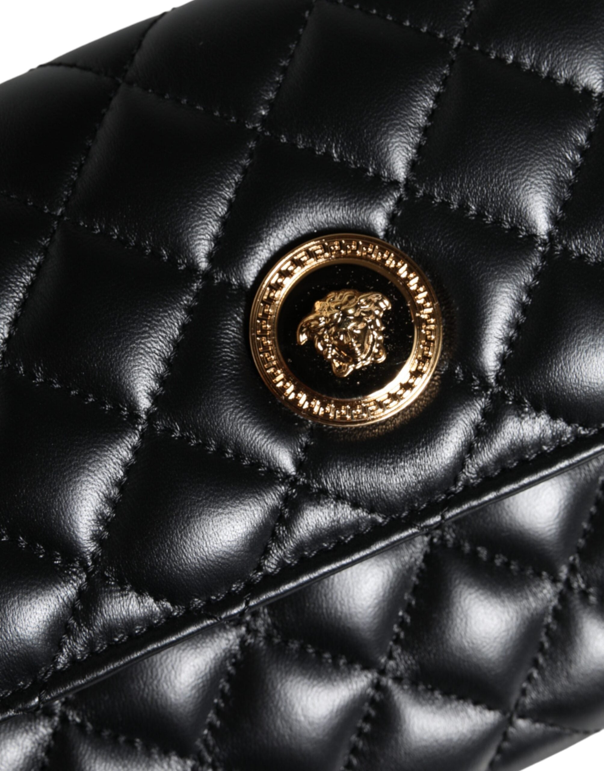 Versace Black Quilted Nappa Leather Crossbody Shoulder Bag -  Luxury Cross Body Bag for Women -  Versace. Versace Black Quilted Nappa Leather Crossbody Shoulder Bag -  Luxury Cross Body Bag for Women -  Versace.
