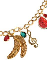 Dolce & Gabbana Gold Tone Brass Fruity Crystal Embellished Waist Chain Belt -   -  Dolce & Gabbana.
