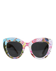 Dolce & Gabbana Multicolor Wood Crystal Brass Frame Floral Hand Paint Sunglasses -  Jewellery, Women -  Dolce & Gabbana.