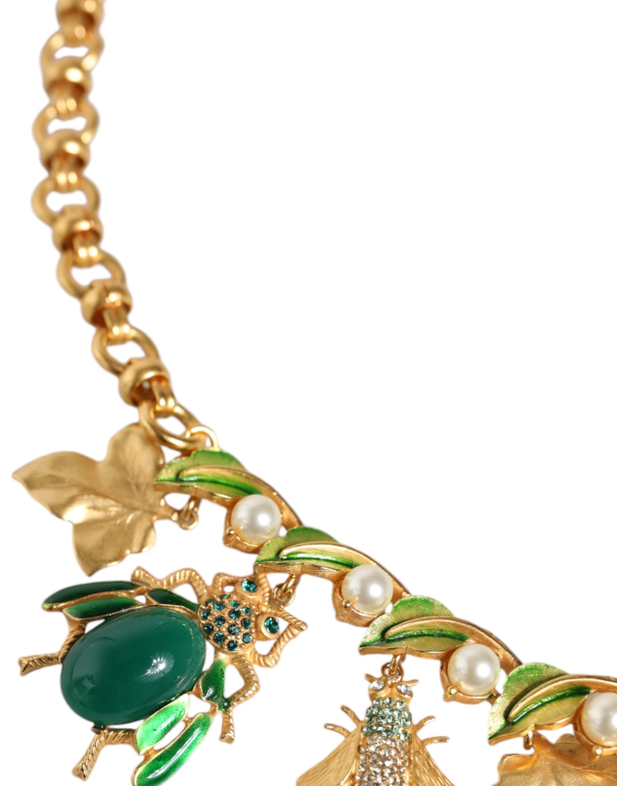 Dolce & Gabbana Gold Brass Crystal Bug Charm Pendant Statement Necklace -   -  Dolce & Gabbana. Dolce & Gabbana Gold Brass Crystal Bug Charm Pendant Statement Necklace -   -  Dolce & Gabbana.