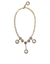 Dolce & Gabbana Gold Chain Brass Crystal Clock Statement Necklace -   -  Dolce & Gabbana.