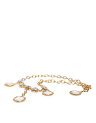 Dolce & Gabbana Gold Chain Brass Crystal Clock Statement Necklace -   -  Dolce & Gabbana.