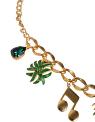 Dolce & Gabbana Gold Tone Brass Chain Pineapple Crystal Musical Necklace -   -  Dolce & Gabbana.