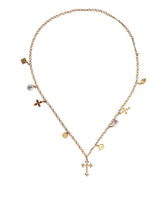 Dolce & Gabbana Gold Tone Brass Chain Religious Cross Pendant Necklace -   -  Dolce & Gabbana.