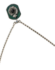 Dolce & Gabbana Sterling Silver 925 Chain Bar Gem Pendant Logo Necklace -   -  Dolce & Gabbana.