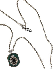 Dolce & Gabbana Sterling Silver 925 Chain Bar Gem Pendant Logo Necklace -   -  Dolce & Gabbana.