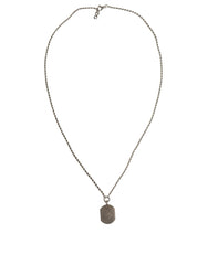 Dolce & Gabbana Sterling Silver 925 Chain Bar Gem Pendant Logo Necklace -   -  Dolce & Gabbana.